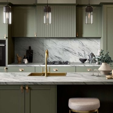 3000 x 600 x 8mm OMEGA Sleek Calcutta Marble Square Edge Splashback