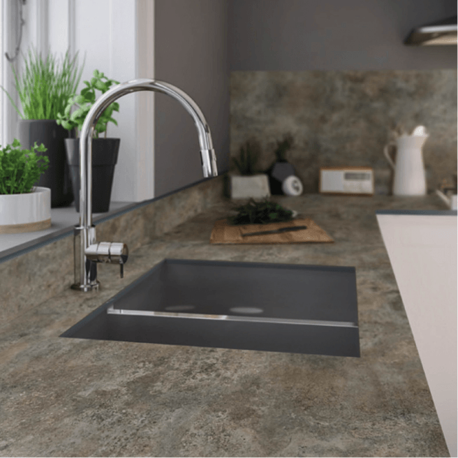 Bushboard 3000 x 600 x 9mm Zenith Caldeira Square Edge Kitchen Compact Laminate Backsplash