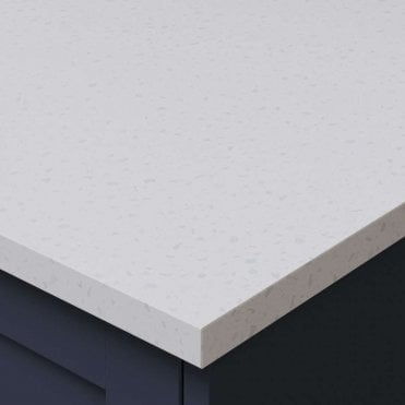 3000 x 620 x 22mm OMEGA Sleek White Quartz Square Edge Worktop