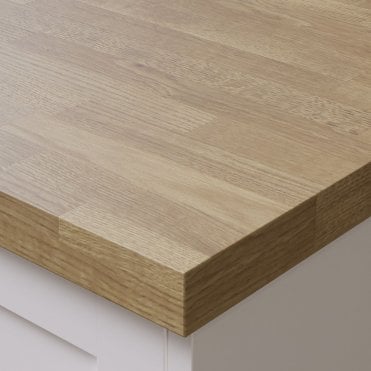 4100 x 620 x 38mm OMEGA Modern Natural Block Oak Square Edge Worktop