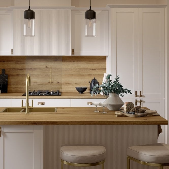 Bushboard 4100 x 900 x 38mm OMEGA Modern Ashdown Oak Square Edge Breakfast Bar