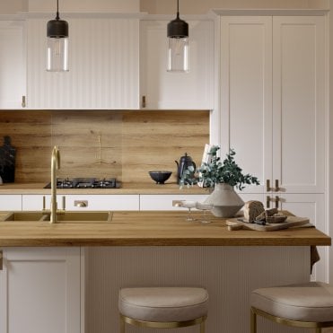 4100 x 900 x 38mm OMEGA Modern Ashdown Oak Square Edge Breakfast Bar