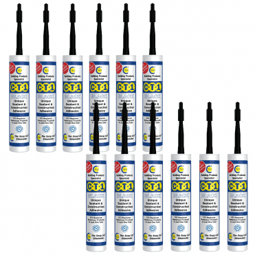 12x Black CT1 Sealant & Construction Adhesive 290ml