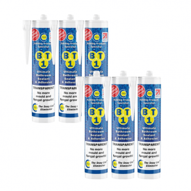 12x BT1 Transparent Ultimate Bathroom Sealant & Adhesive 290ml