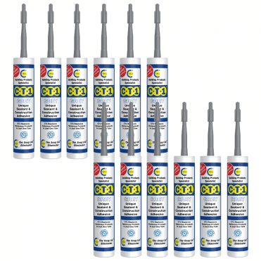 12x Grey CT1 Sealant & Construction Adhesive 290ml