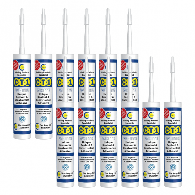 C-TEC 12x White CT1 Sealant & Construction Adhesive 290ml