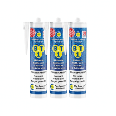 3x BT1 Transparent Ultimate Bathroom Sealant & Adhesive 290ml 