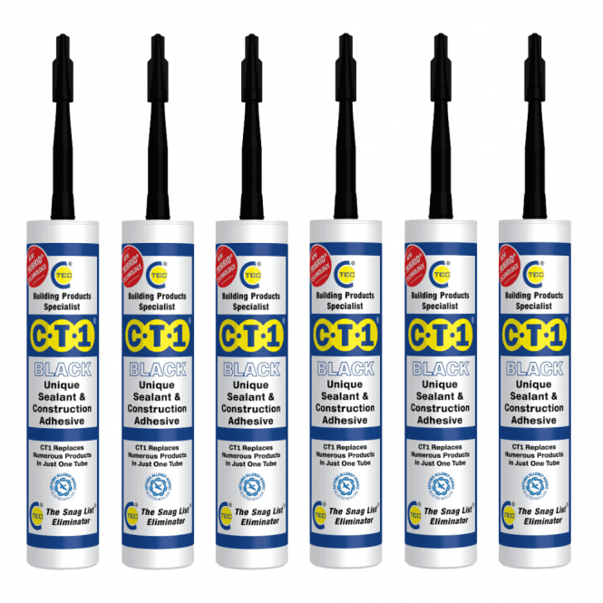 C-TEC 6x Black CT1 Sealant & Construction Adhesive 290ml