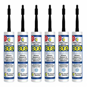 6x Black CT1 Sealant & Construction Adhesive 290ml