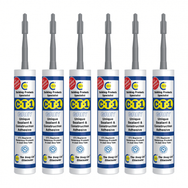 6x Grey CT1 Sealant & Construction Adhesive 290ml