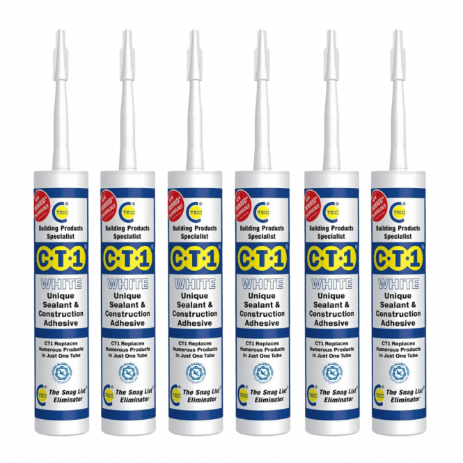 C-TEC 6x White CT1 Sealant & Construction Adhesive 290ml