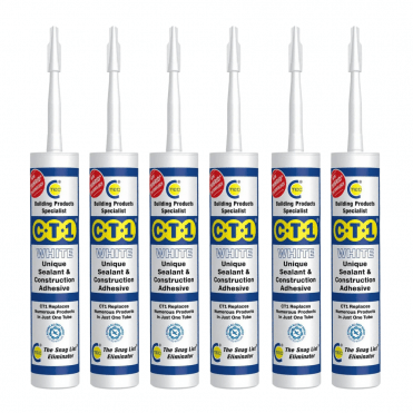 6x White CT1 Sealant & Construction Adhesive 290ml