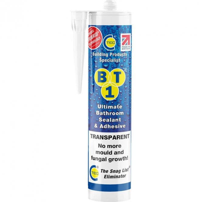 C-TEC BT1 Transparent Ultimate Bathroom Sealant & Adhesive 290ml 