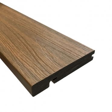 Teak Ultra Guard Bullnose Composite Decking Board 3660x138x22mm
