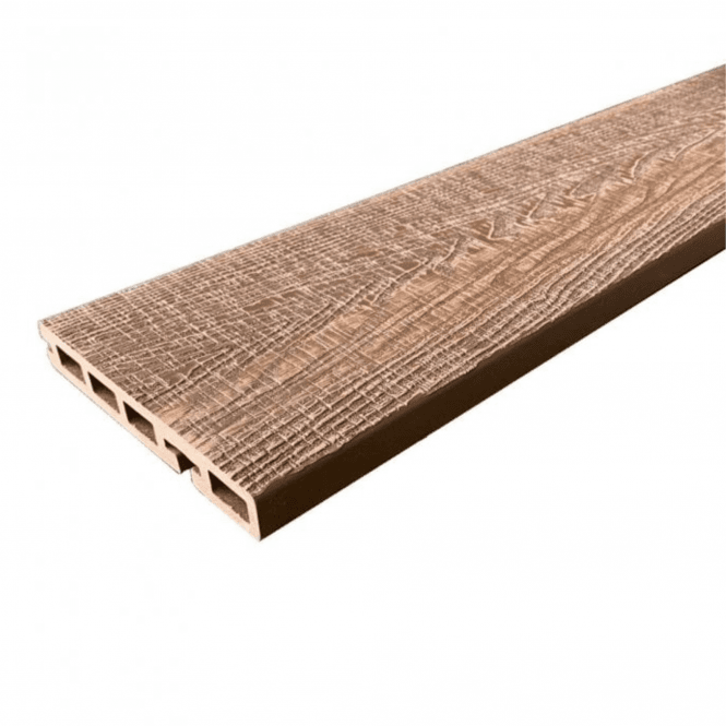 Castle Wild Brown Forest Bullnose Composite Decking Board 3600x145x22mm