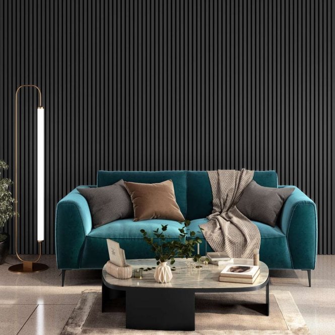 Cheshire Mouldings Grey Acoustic Slat Wall Panel (2400 x 605 x 22mm)