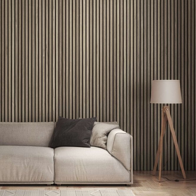 Cheshire Mouldings Walnut Acoustic Slat Wall Panel (2400 x 605 x 22mm)