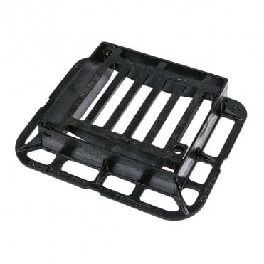 CD 128 KMC 336x308x75 C250 Ductile Iron Hinged Gully Grating & Frame