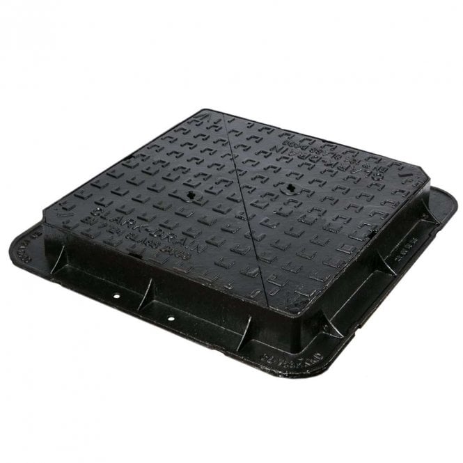 Clark Drain CD 753H KMD 750x750x100mm D400 Double Triangle Ductile Iron Manhole Cover & Frame