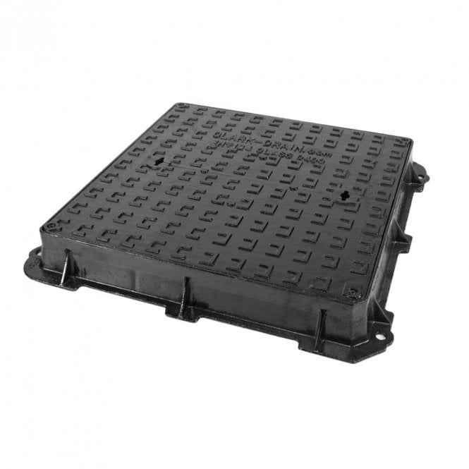 Clark Drain CD D600H-DSL 600x600x100mm D400 S&L Ductile Iron Manhole Cover & Frame
