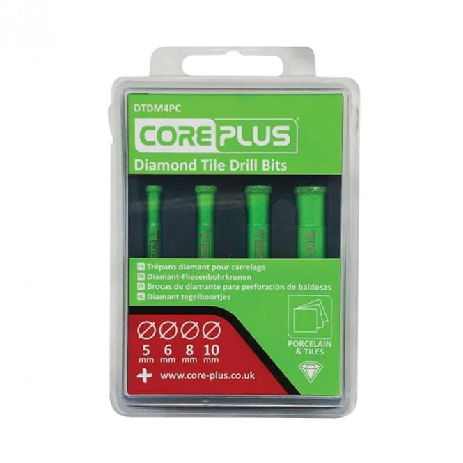 CorePlus Diamond Tile Drill Bit Set Assorted