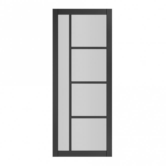 Deanta Black Pre-Finished Brixton Glazed Internal Door