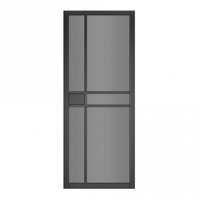 Deanta Black Pre-Finished Dalston Tinted Glaze Internal Door