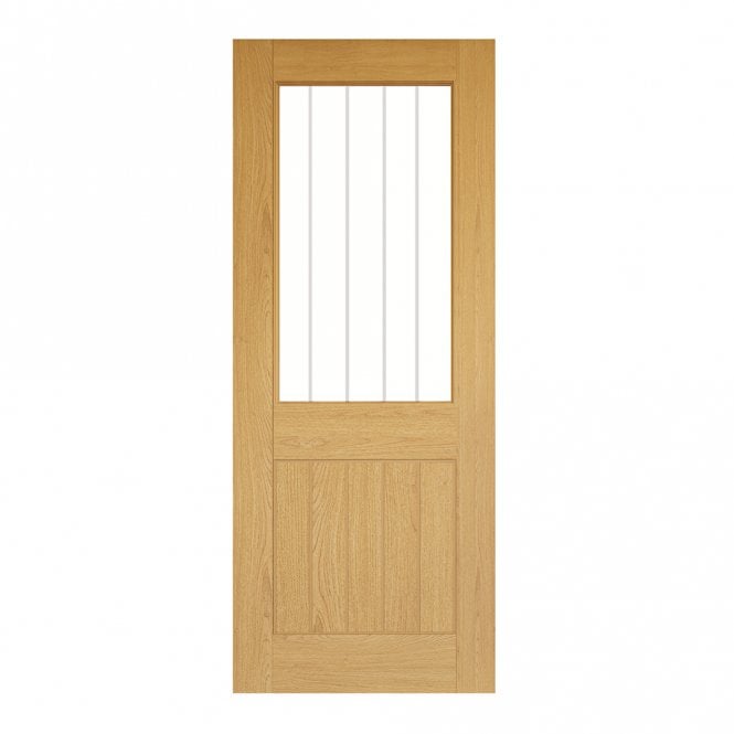 Deanta Oak Pre-Finished Ely 2 Panel Glazed Internal Door