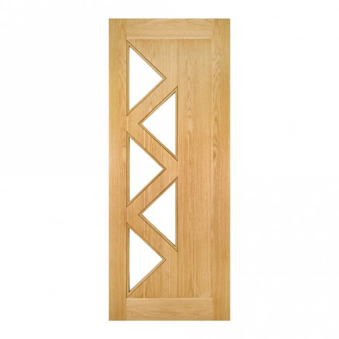 Deanta Oak Pre-Finished Ely 5L Clear Glazed Internal Door