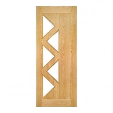 Oak Pre-Finished Ely 5L Clear Glazed Internal Door