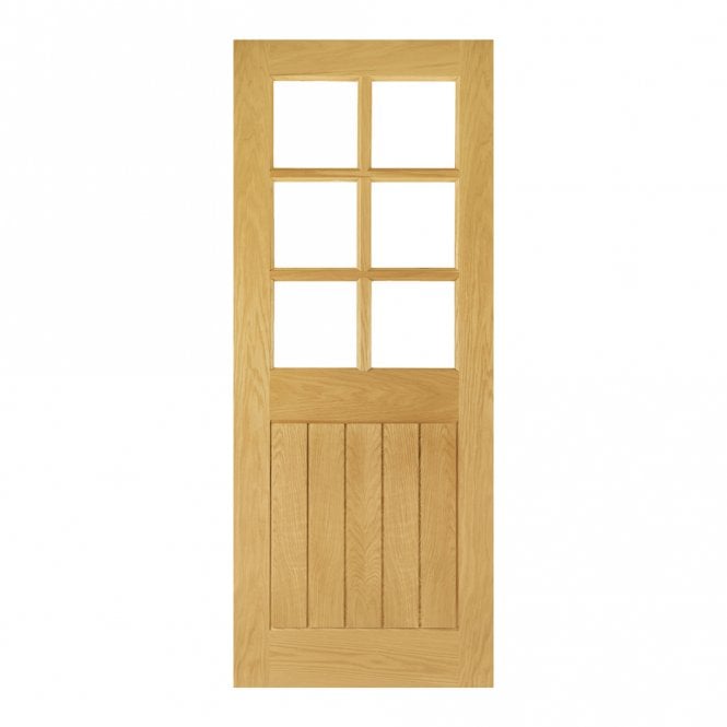 Deanta Oak Un-Finished Ely Bevelled Glaze (6L) Internal Door
