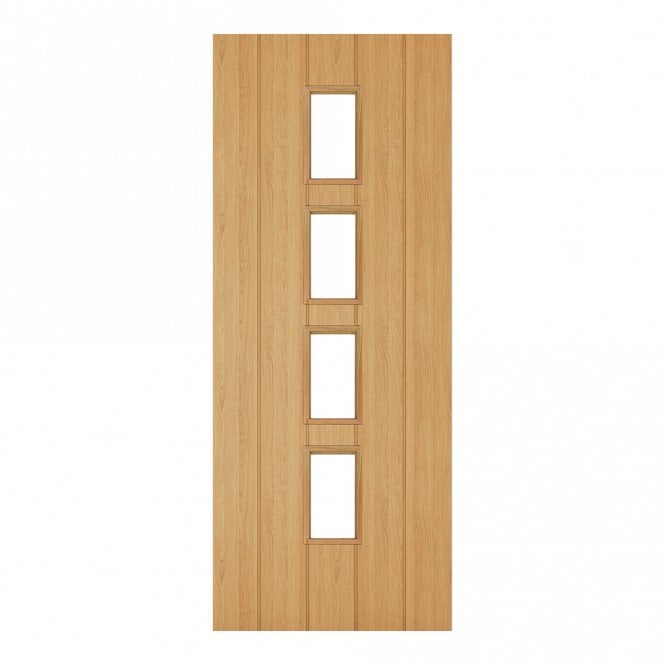 Deanta Oak Un-Finished Galway Glazed Internal Door