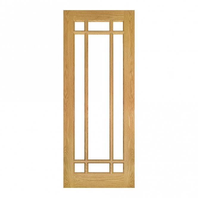 Deanta Oak Un-Finished Kerry Bevelled Glaze Internal Door