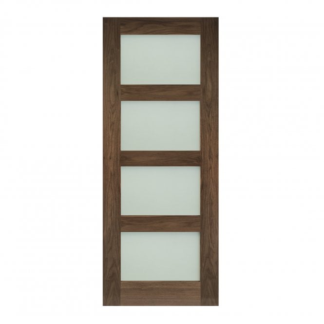 Deanta Walnut Pre-Finished Coventry Frame Frosted Glaze Internal Door