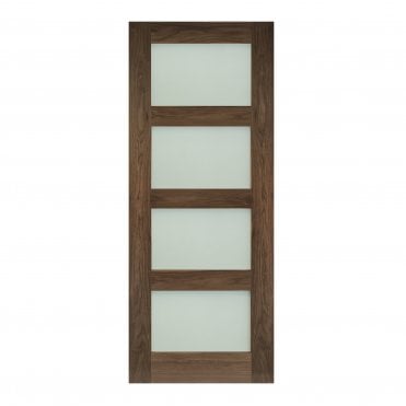 Walnut Pre-Finished Coventry Frame Frosted Glaze Internal Door