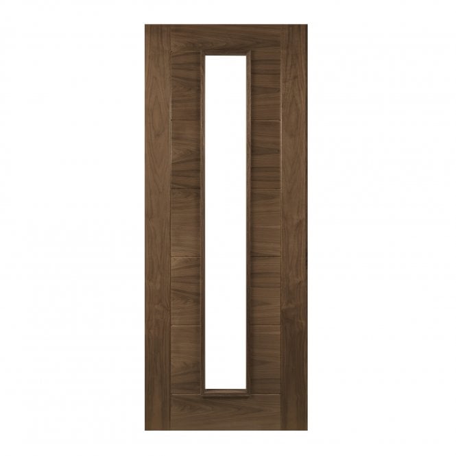 Deanta Walnut Pre-Finished Seville Glazed 1L Fd30 Int Fire Door