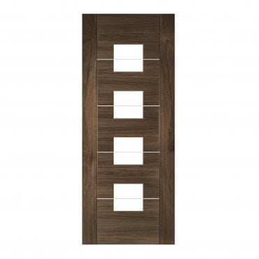 Walnut Pre-Finished Valencia Glazed Internal Door