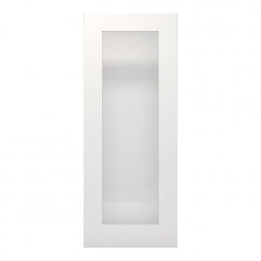 White Primed Denver Frame Frosted Glaze Internal Door