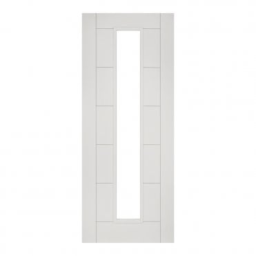 White Primed Seville Glazed 1L Fd30 Internal Fire Door