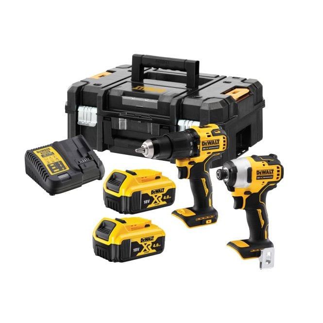 Dewalt 18V Brushless Compact Twin Pack With 2 x 4.0Ah Li-Ion Batteries