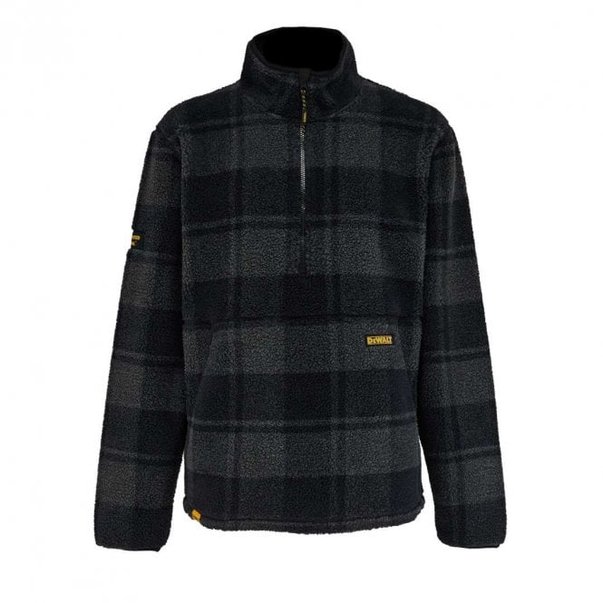 Dewalt Deansway Grey/Black 1/4 Zip Check Printed Sherpa Fleece