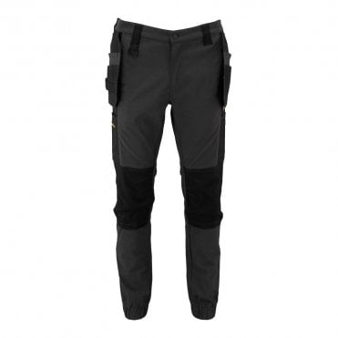 Pritchard Grey/Black Stretch Trouser with Elasticated Hem