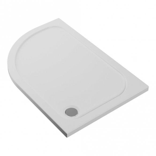 Dove Bathrooms 2Go 1000x800mm Offset Quadrant 45mm Low Profile Shower Tray & Waste - White