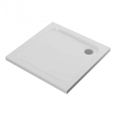 2Go 760x760mm Square 45mm Low Profile Shower Tray & Waste - White