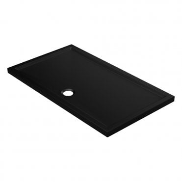 40mm Low Profile 1000x800mm Rectangular Tray & Waste - Matt Black