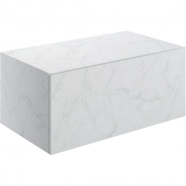 Adder 800mm Wall Hung Storage Drawer - White Marble