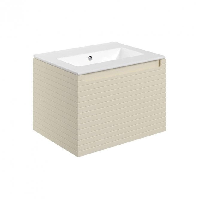 Dove Bathrooms Aire 615mm Wall Hung 1 Drawer Basin Unit & 0TH Thin Edge Basin - Matt Cotton