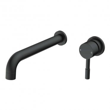 Anna 220mm Wall Mounted Basin Mixer - Matt Black