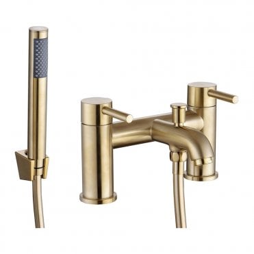 Anna Bath/Shower Mixer Tap & Bracket - Brushed Brass