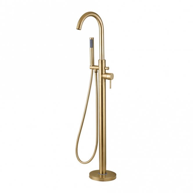 Dove Bathrooms Anna Floor Standing Bath/Shower Brushed Brass Mixer Tap